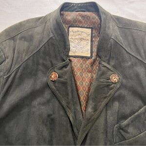 Vintage German Trachten Suede Leather Jacket | Men’s XL EU 56 | Alpine Bavarian